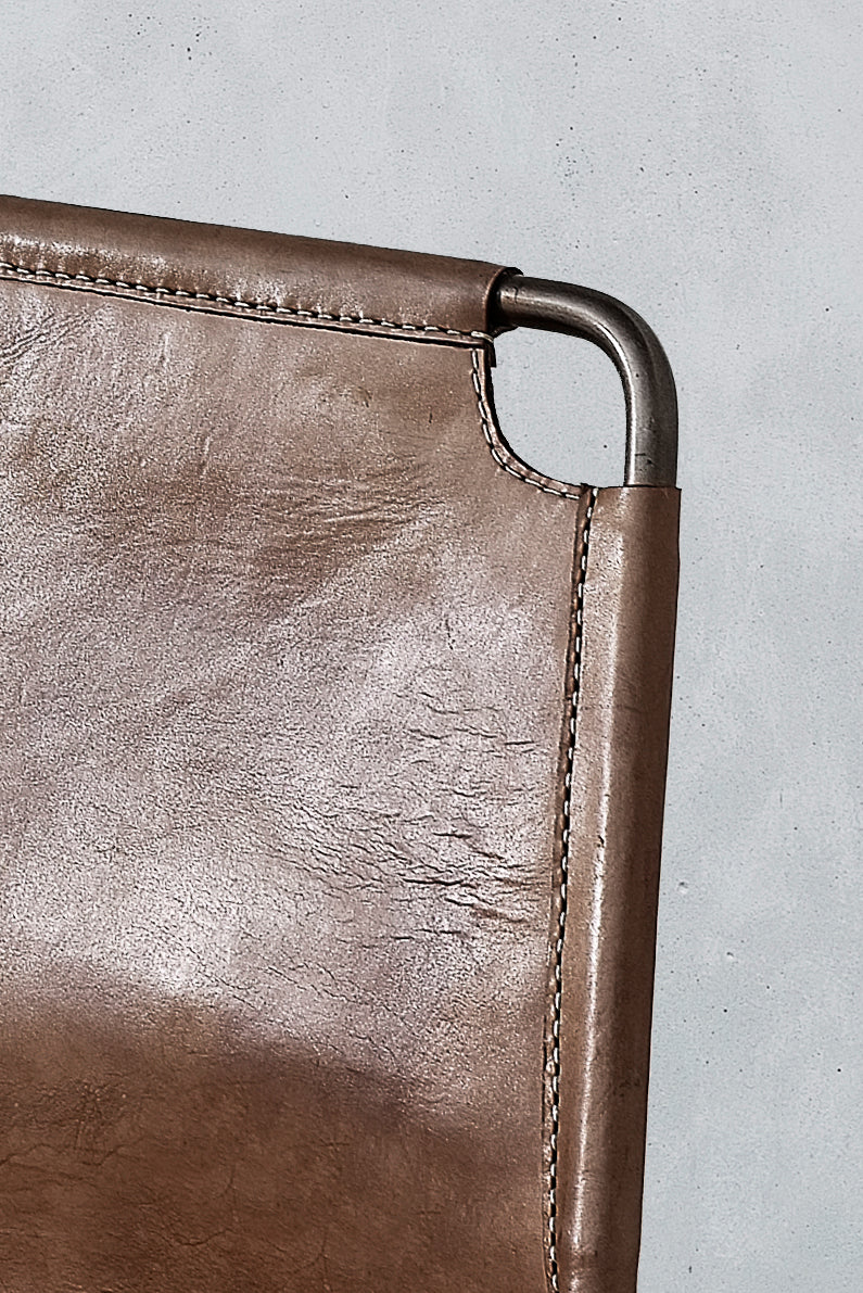 Helsinki Leather Steel frame Lounge Chair