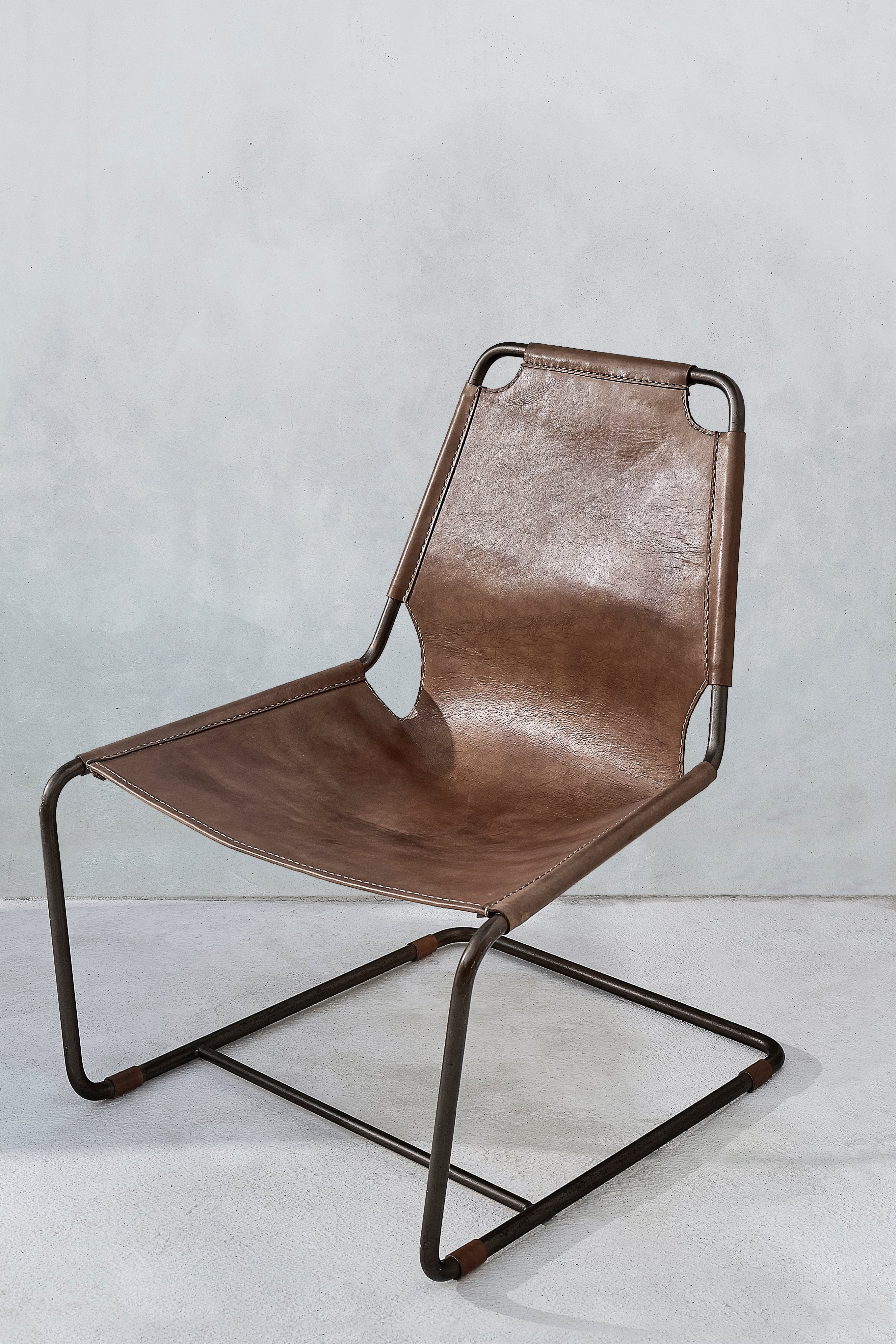 Helsinki Leather Steel frame Lounge Chair