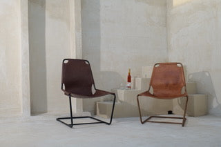 Helsinki Leather Steel frame Lounge Chair