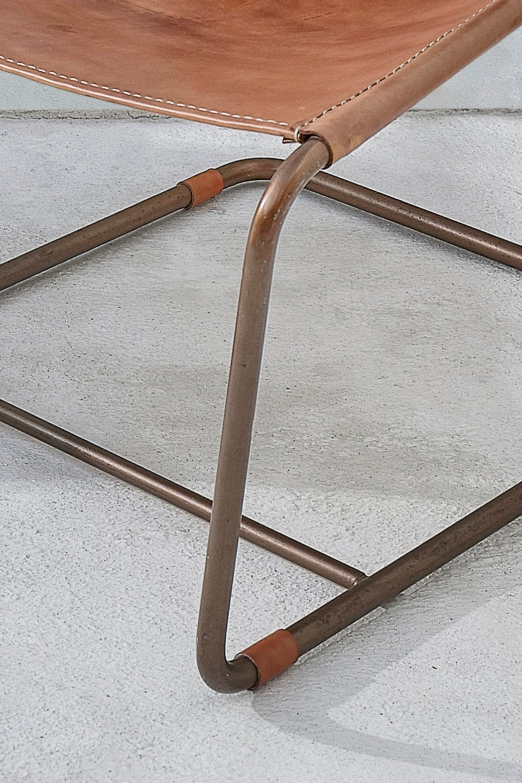 Home Edition 22- Leather Steel frame lounge chair- in bronze or black steel troffle