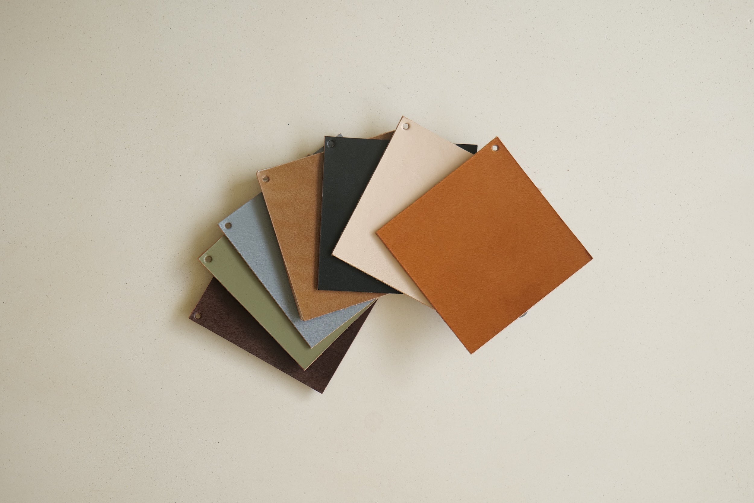 leather swatches showing available colours