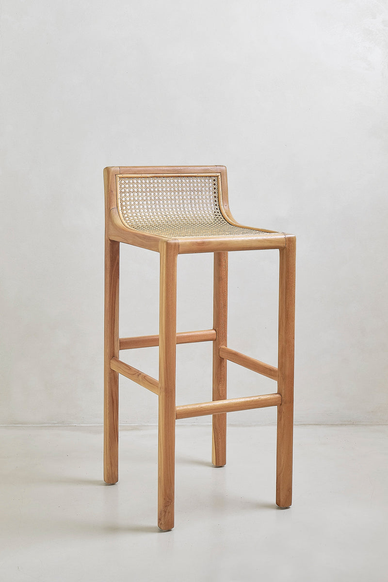 Noma Rattan Bar Stool handcrafted in Indonesia